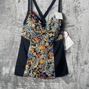 Women's Paisley Print Swim Top